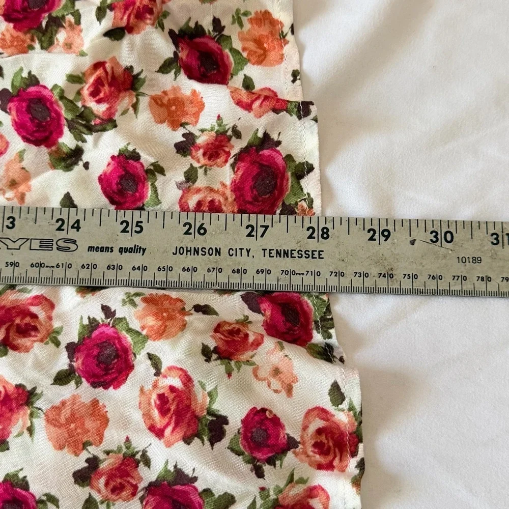 Forever 21 Floral A-Line Skirt - Red and Pink